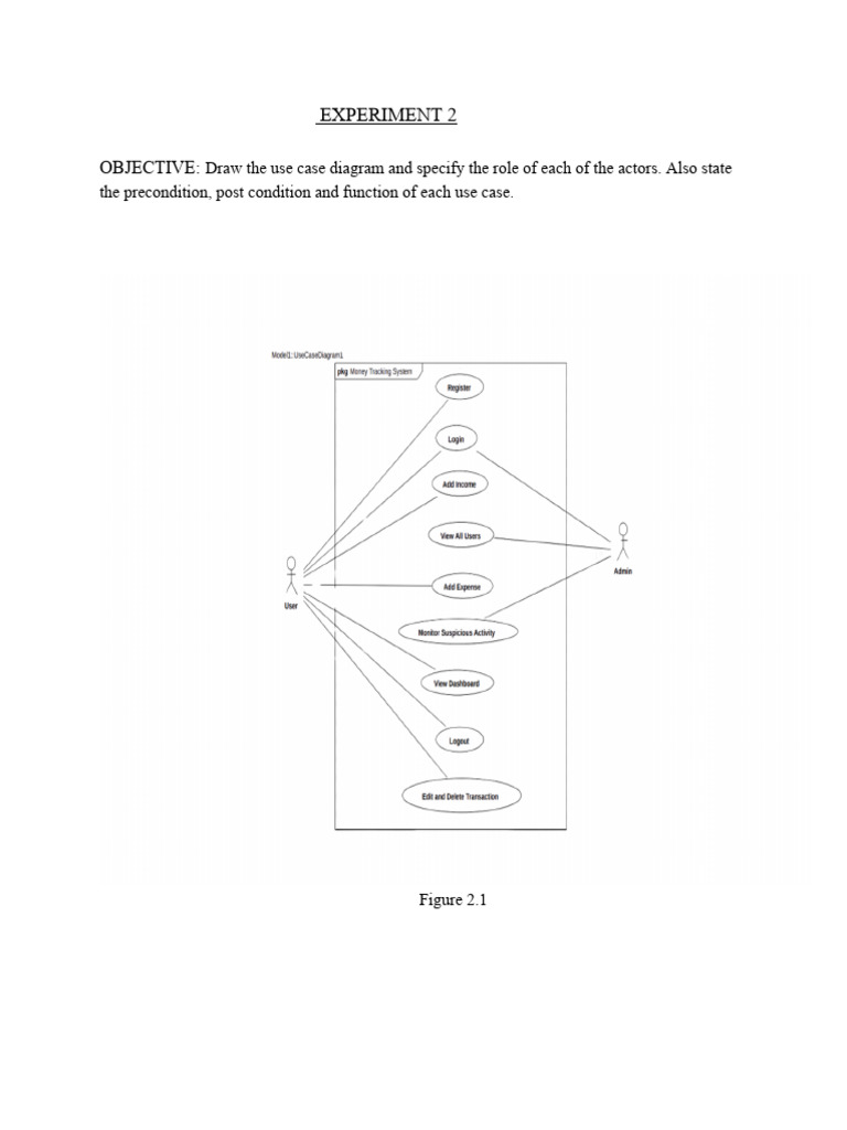 Money Tracking System Use Case Diagram | PDF | Use Case | Databases