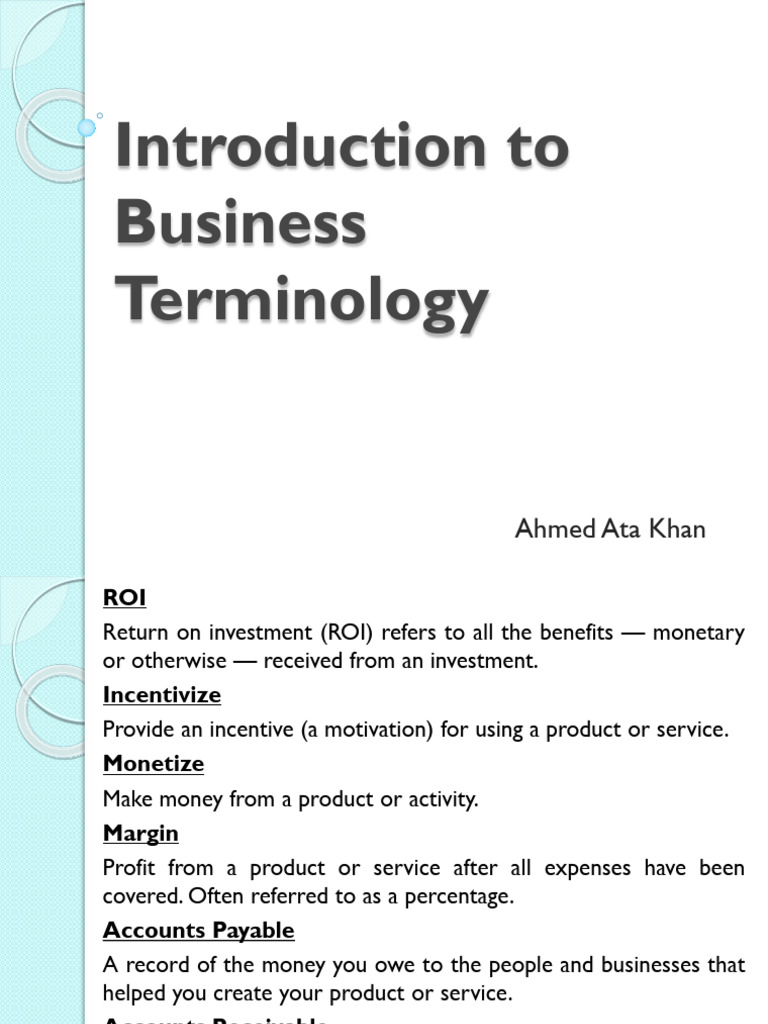 Essential Business Terminology Guide | PDF | Debits And Credits ...