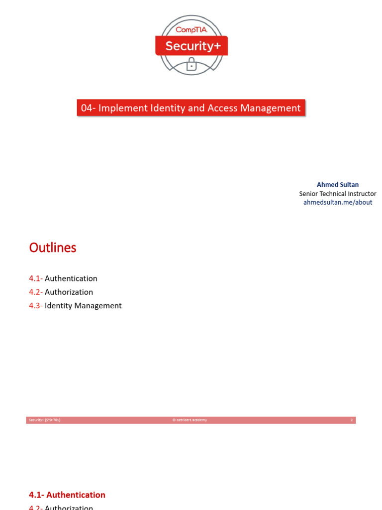 Identity and Access Management Overview | PDF | Password | Authentication