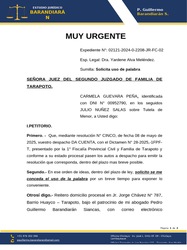 Solicita Uso de Palabra | PDF | Justicia | Crimen y violencia