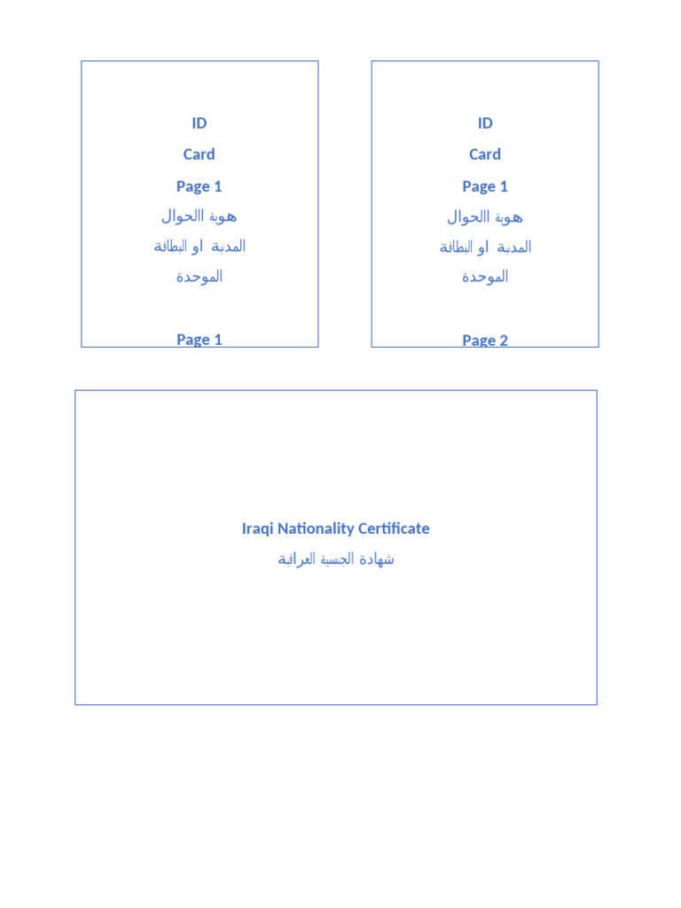 Iraqi 4 ID - Template | PDF