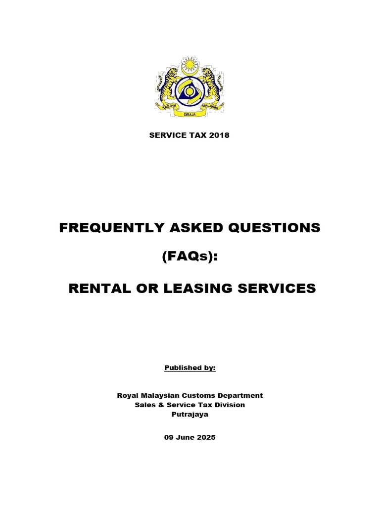 5. Faqs - Rental or Leasing Services | PDF | Lease | Taxes