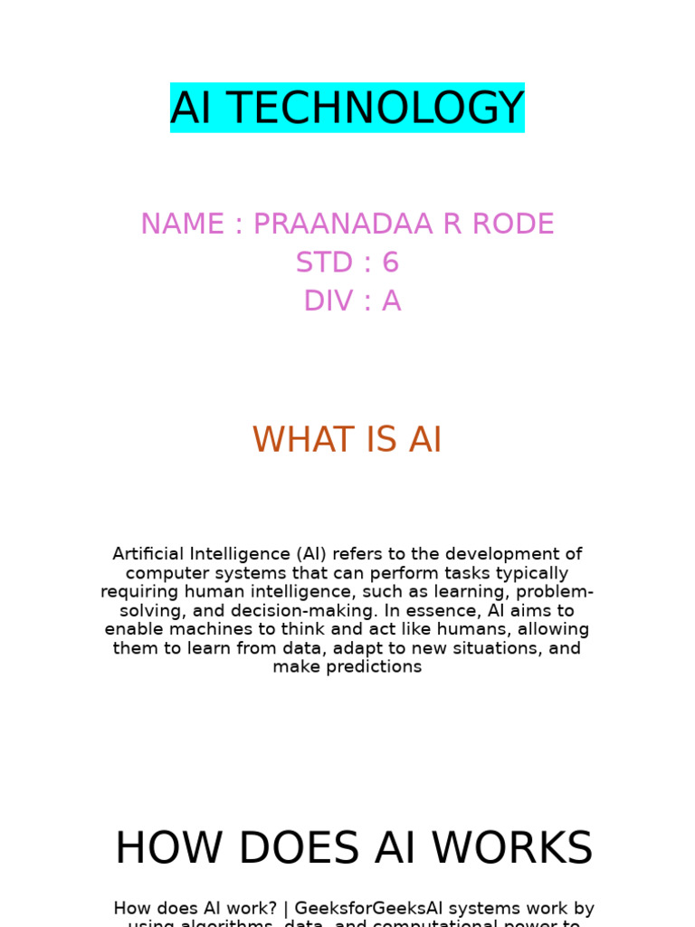Ai Technology | PDF