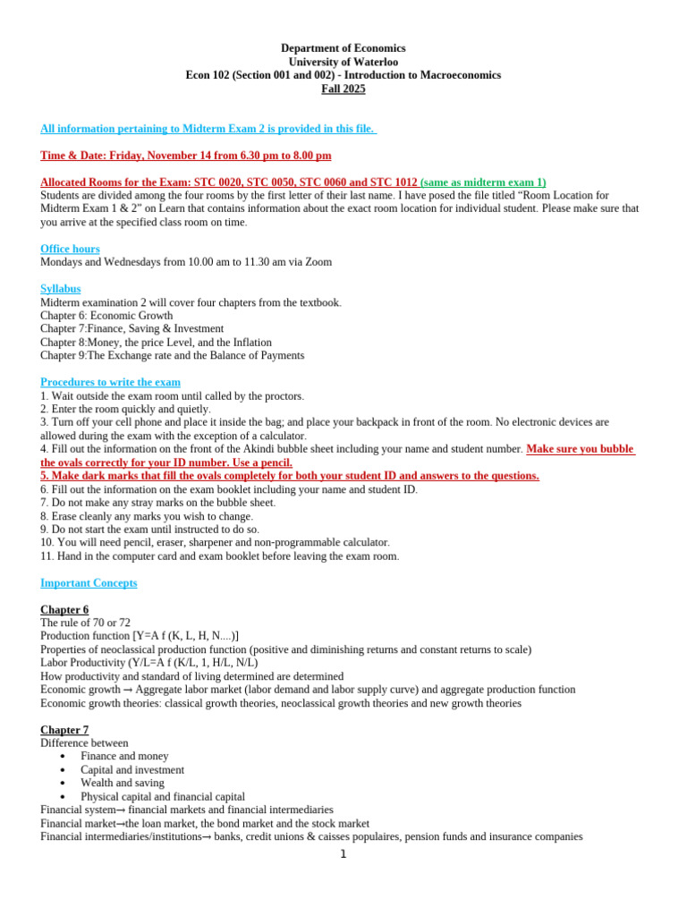 Midterm Exam 2 Details for Econ 102 | PDF | Exchange Rate | Interest