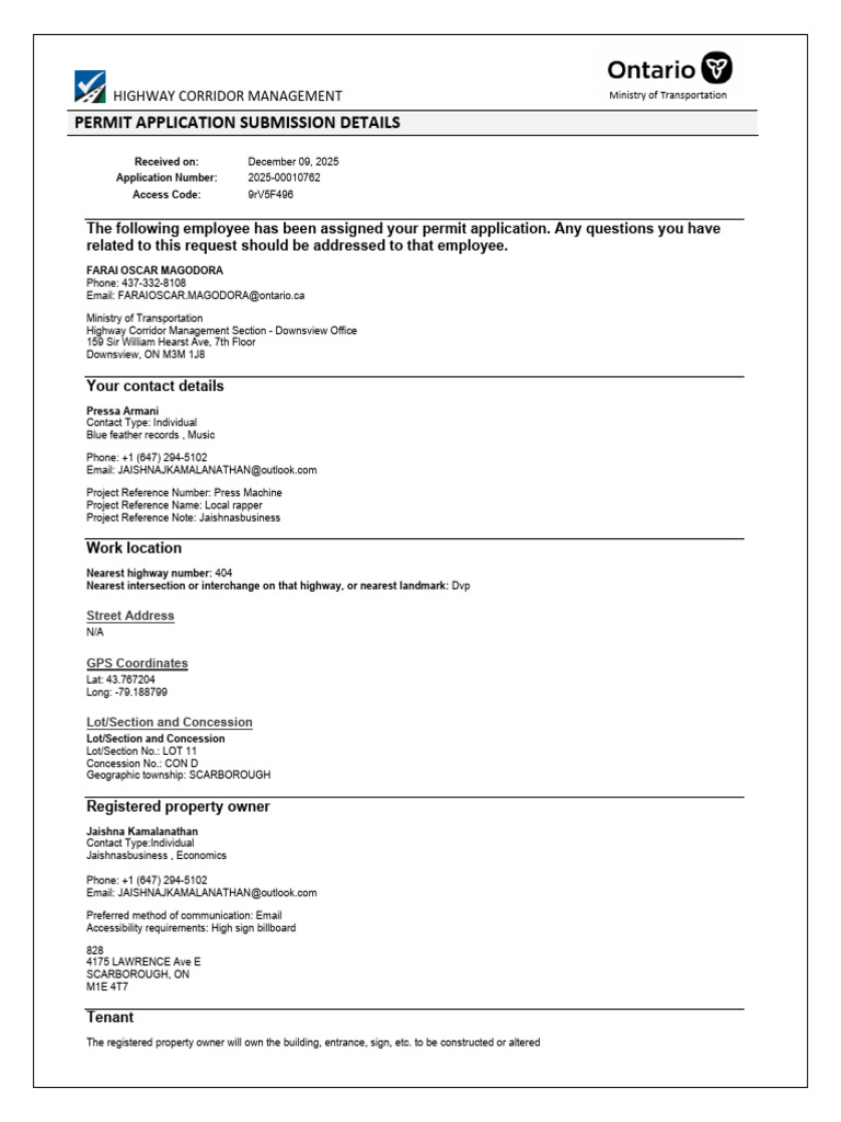 Highway Corridor Permit Application Guide | PDF