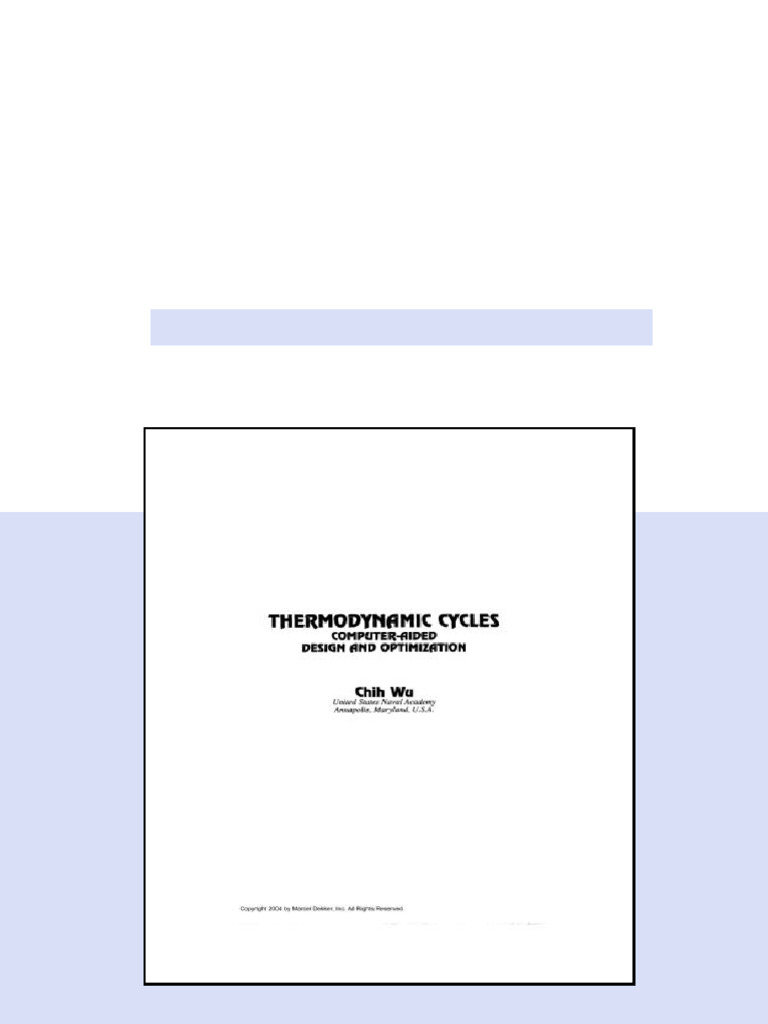 (Ebook) Thermodynamic Cycles: Computer-Aided Design and Optimization ...