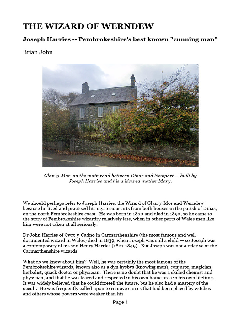 Joseph Harries: Pembrokeshire's Wizard | PDF | Magician (Fantasy ...