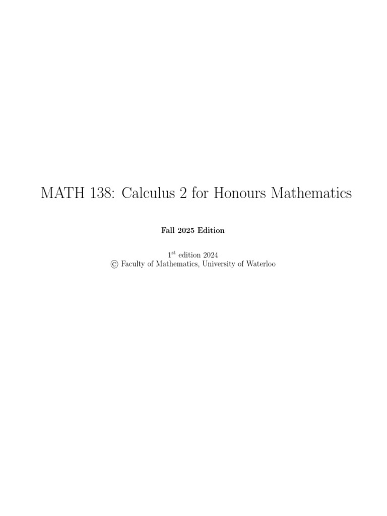Calculus 2 for Honours Students | PDF | Summation | Integral