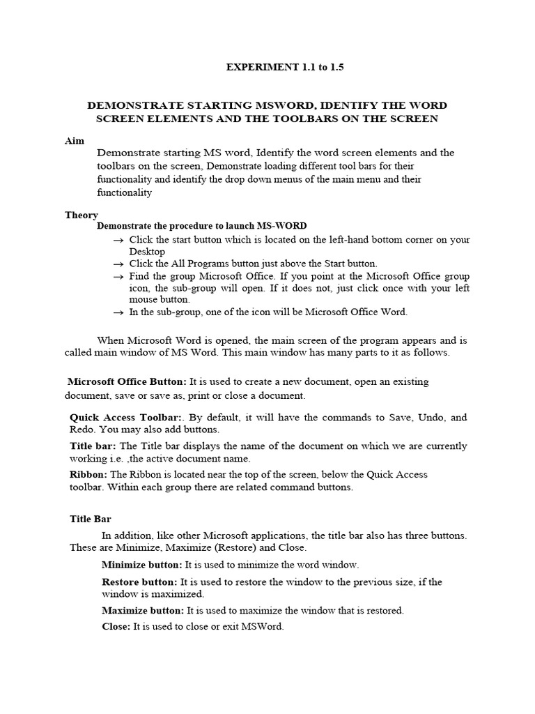 MS Word Basics: Start, Format, and Edit | PDF | Window (Computing ...