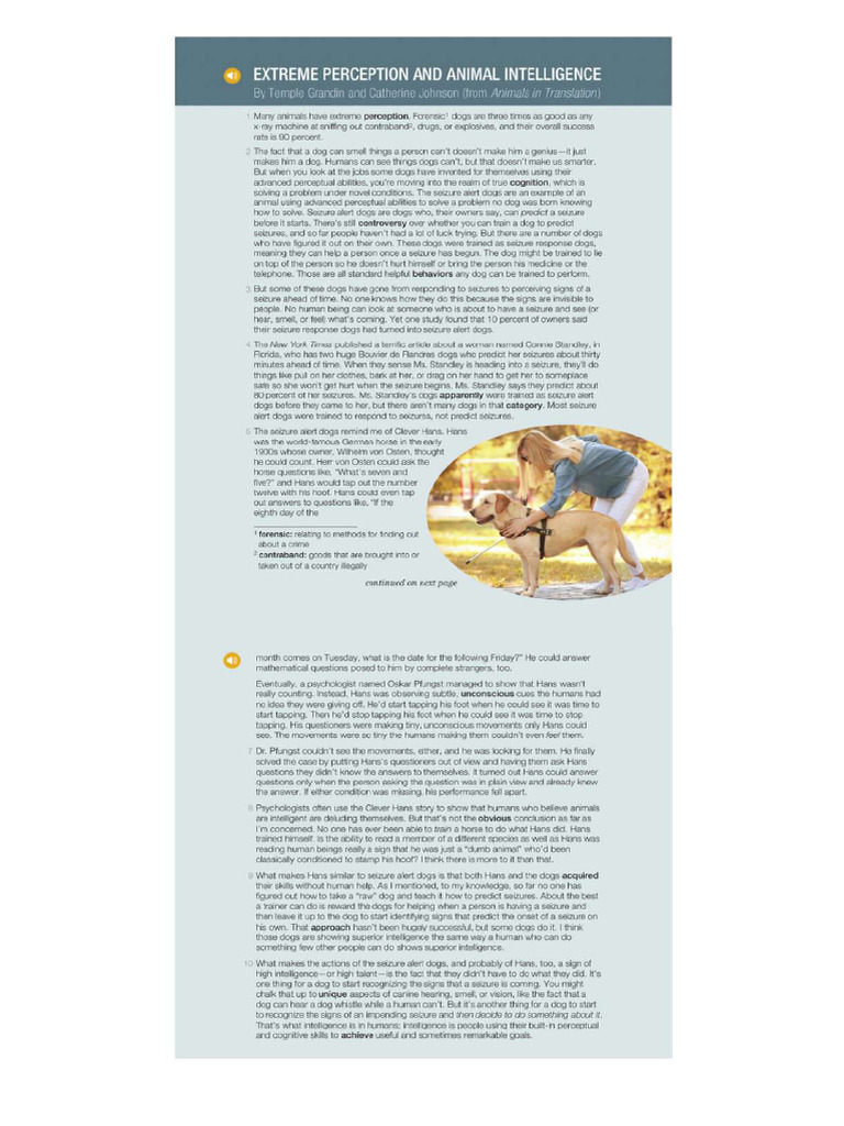 Animal Intelligence and Perception Insights | PDF | Intelligence ...