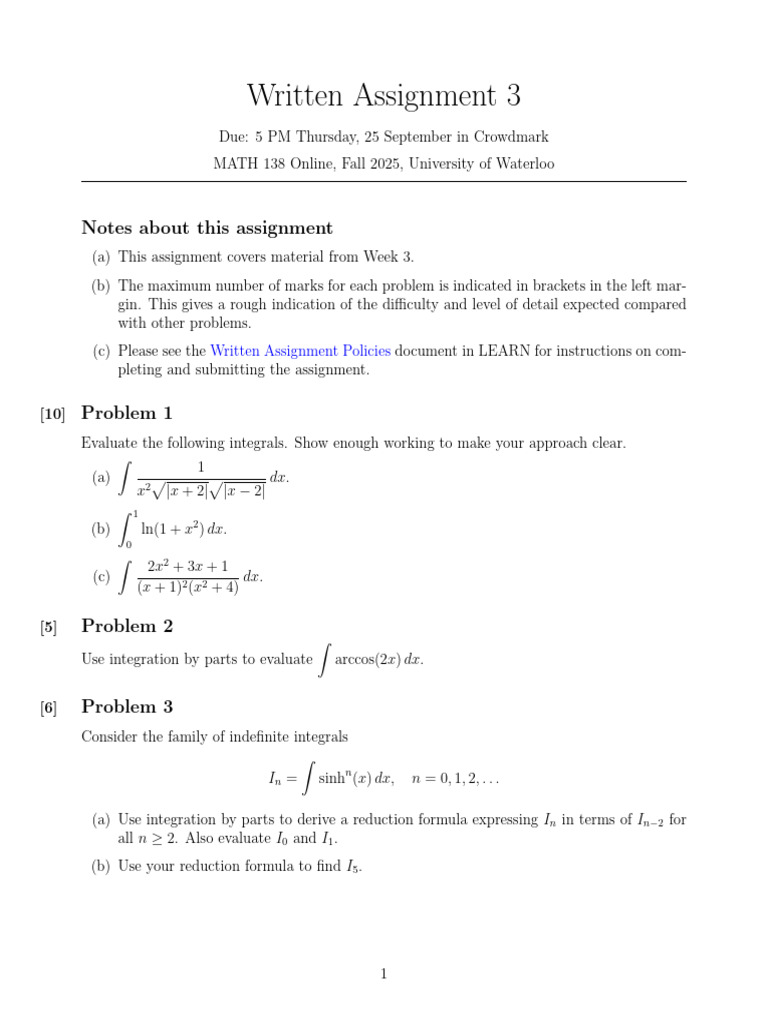 Math 138 Wa 03 | PDF