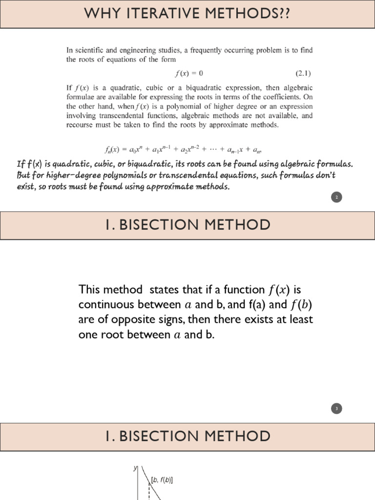 Bisection Method for Finding Roots | PDF