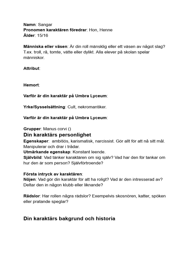 Lathund Lajv | PDF