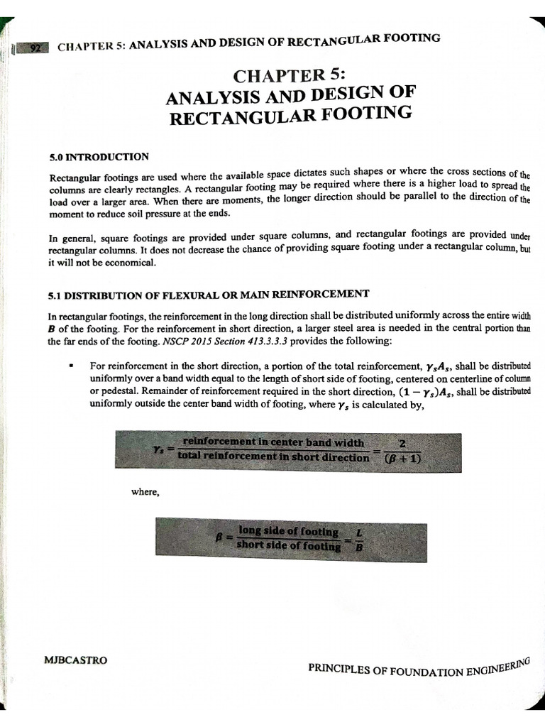 Analysis and Design of Rectangular Footing | PDF