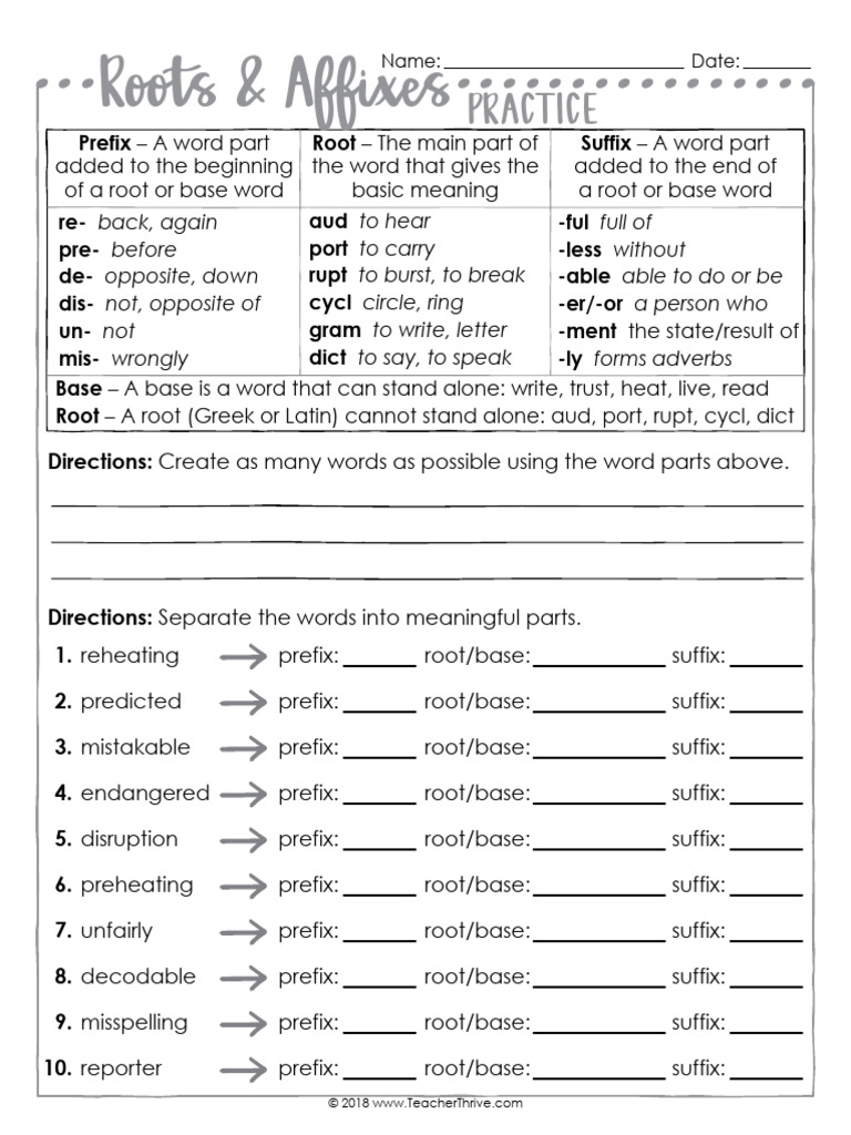 Understanding Roots and Affixes | PDF | Word | Lexical Semantics