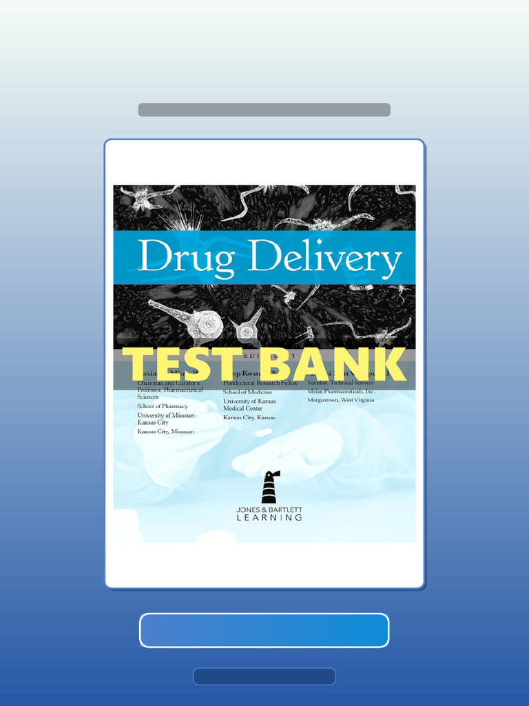 Test Bank of Drug Delivery 1 Ed Mitra eBook and TestBank Bundle | PDF ...