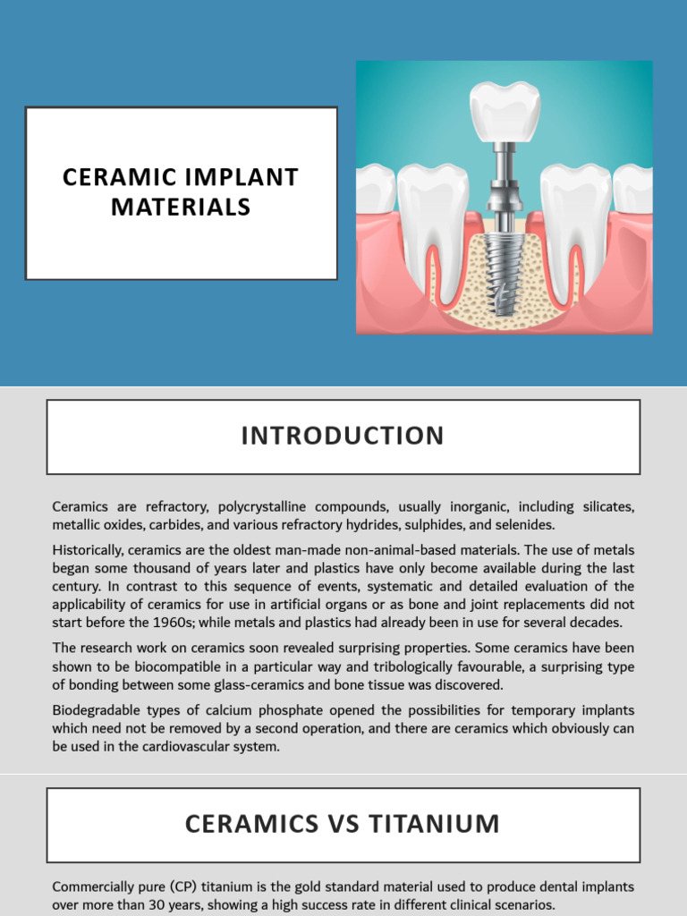 Zirconia vs Titanium Dental Implants | PDF | Zirconium Dioxide | Materials