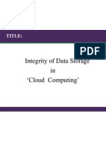 Integrity of Data Storage
