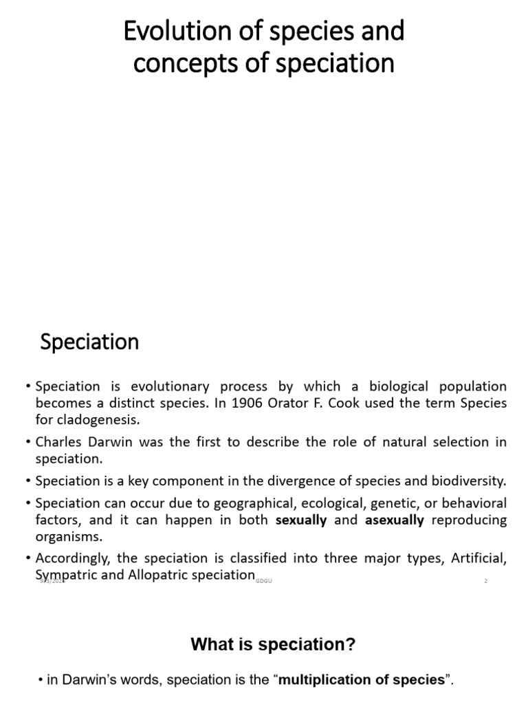 Speciation | PDF | Species | Evolution