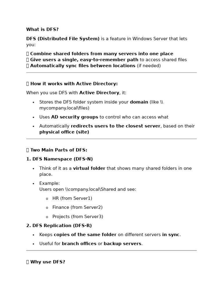 Understanding Distributed File System (DFS) | PDF