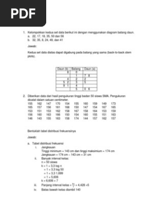 Contoh Soal Distribusi Frekuensi Dan Jawabannya Pdf ...