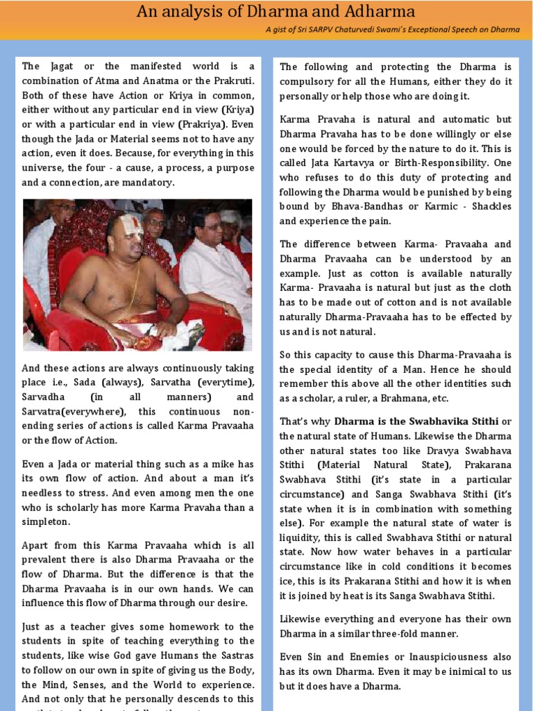 Understanding Dharma and Adharma | PDF | Karma | Dharma