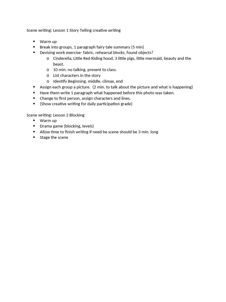 Scene Writing Unit | PDF