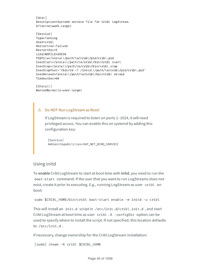 Start Cribl LogStream at Boot with Initd | PDF | Command Line Interface ...