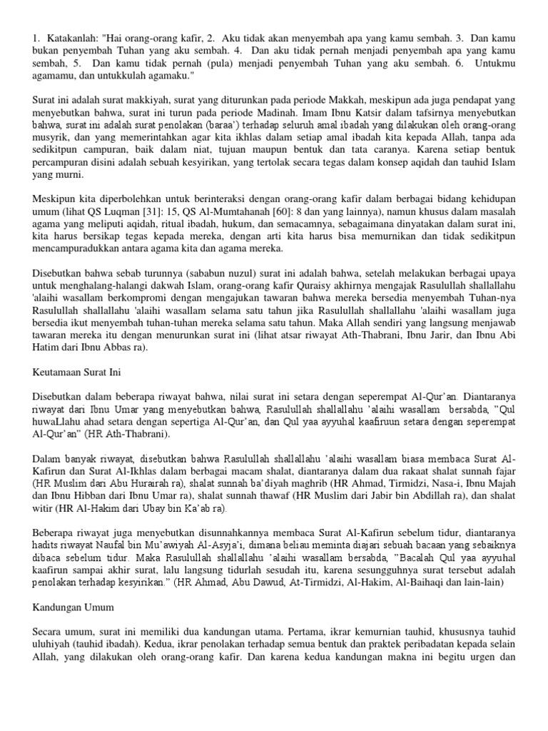 Download 60+ Contoh Surat Al Kafirun Kandungan Gratis