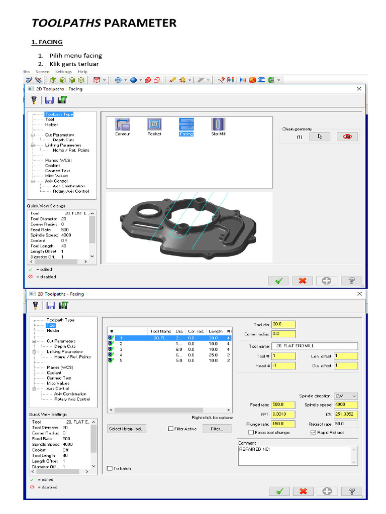 Panduan Toolpaths untuk Pemrograman CNC | PDF