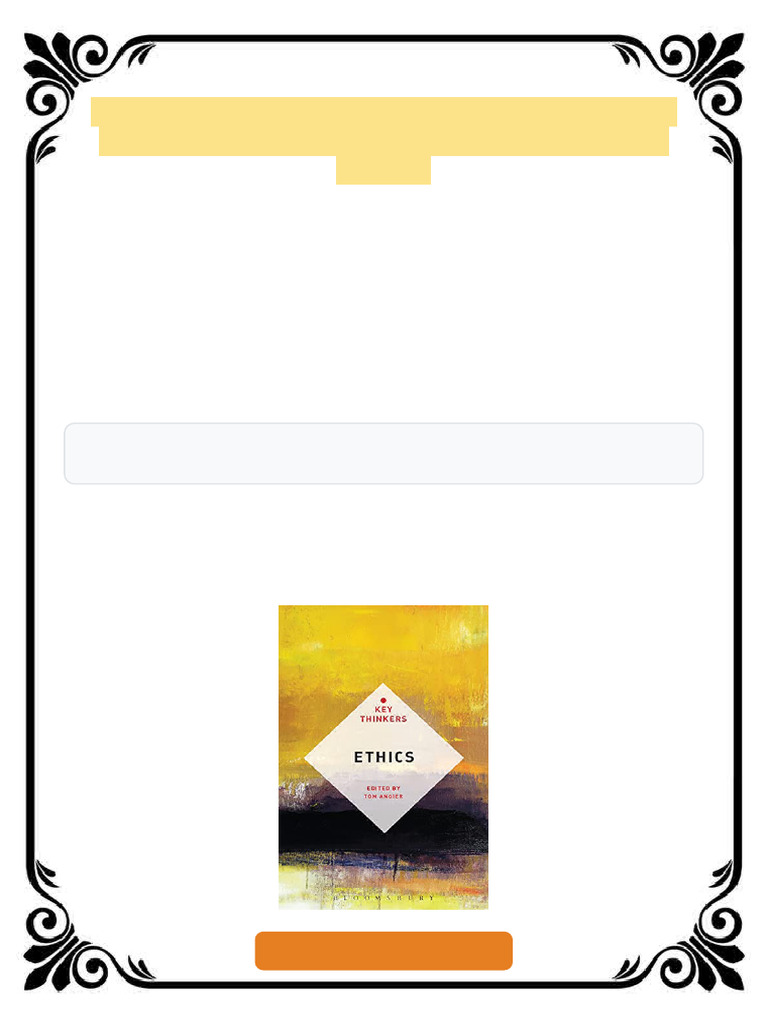 Ethics The Key Thinkers 1st Edition Tom Angier (Editor) Ebook Cloud ...