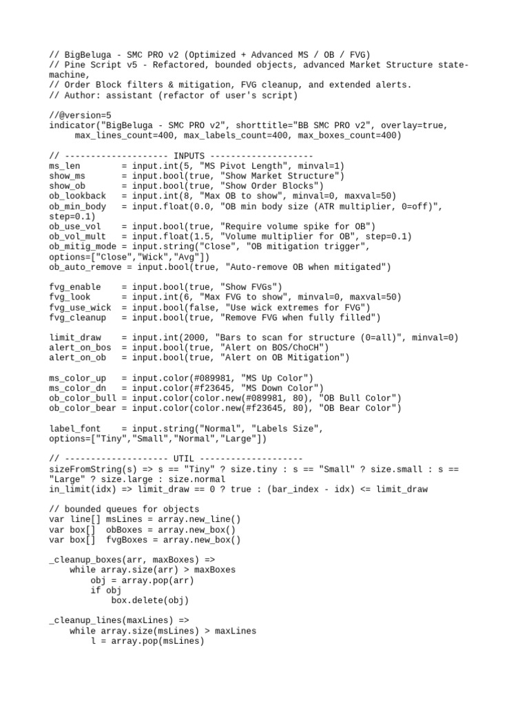Big Beluga Smart Money Concepts Pro Optimized 2 | PDF | Computing ...