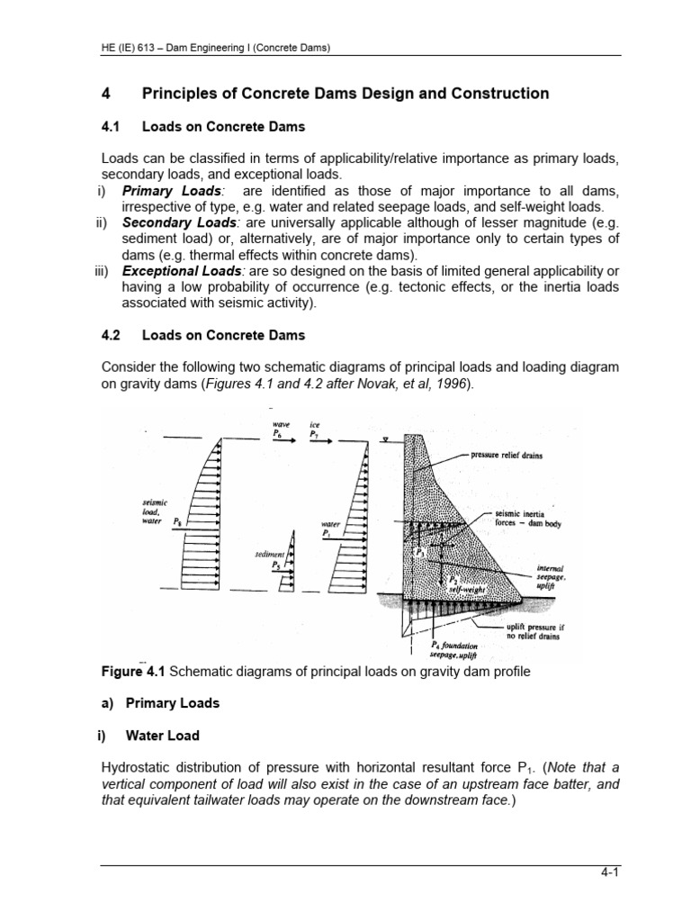 Concrete Dam Load Analysis Principles | PDF | Stress (Mechanics) | Dam