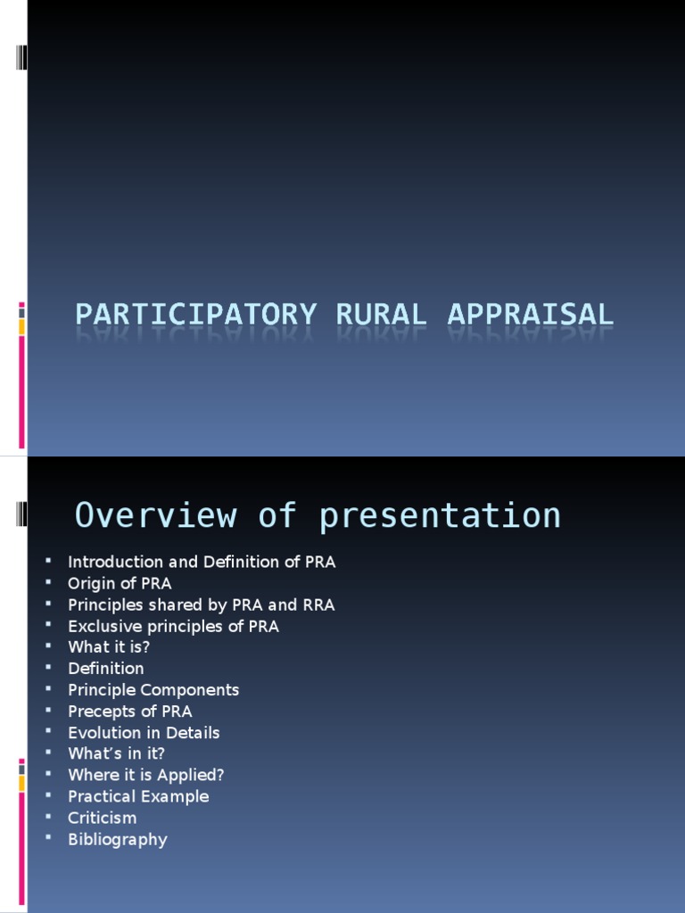 Understanding Participatory Rural Appraisal | PDF | Psychological ...