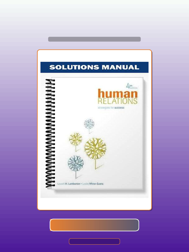 Human Relations 4th Edition by Lamberton Test Bank | PDF | Science | Information