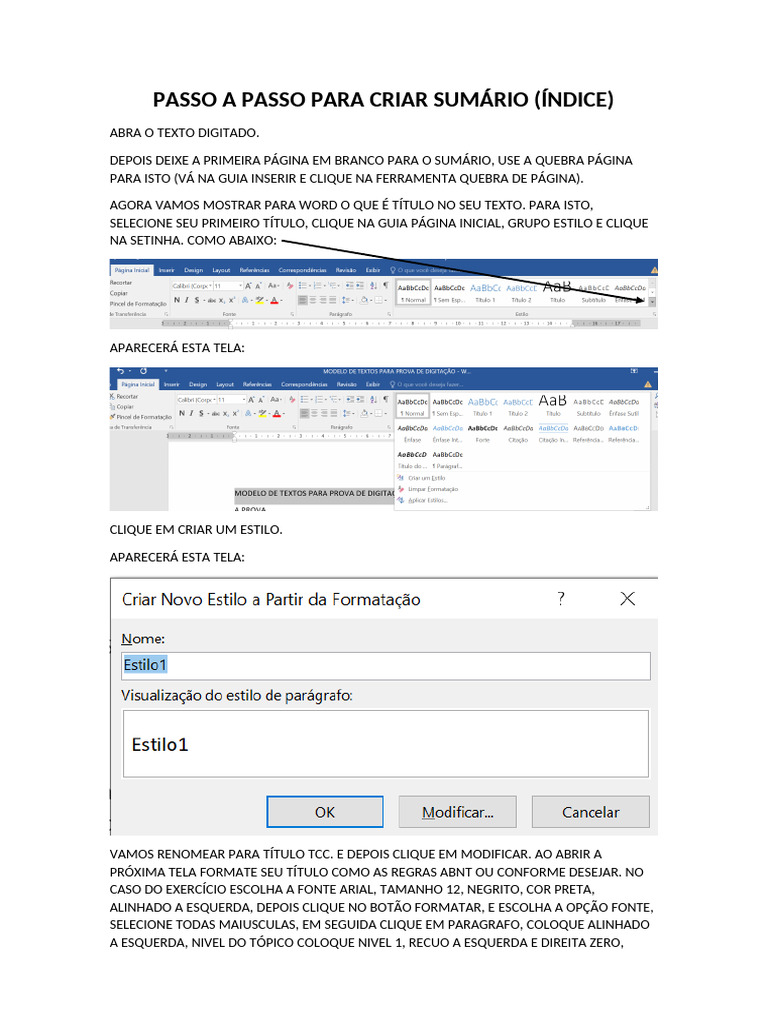 Como Criar Sumário no Word Passo a Passo | PDF