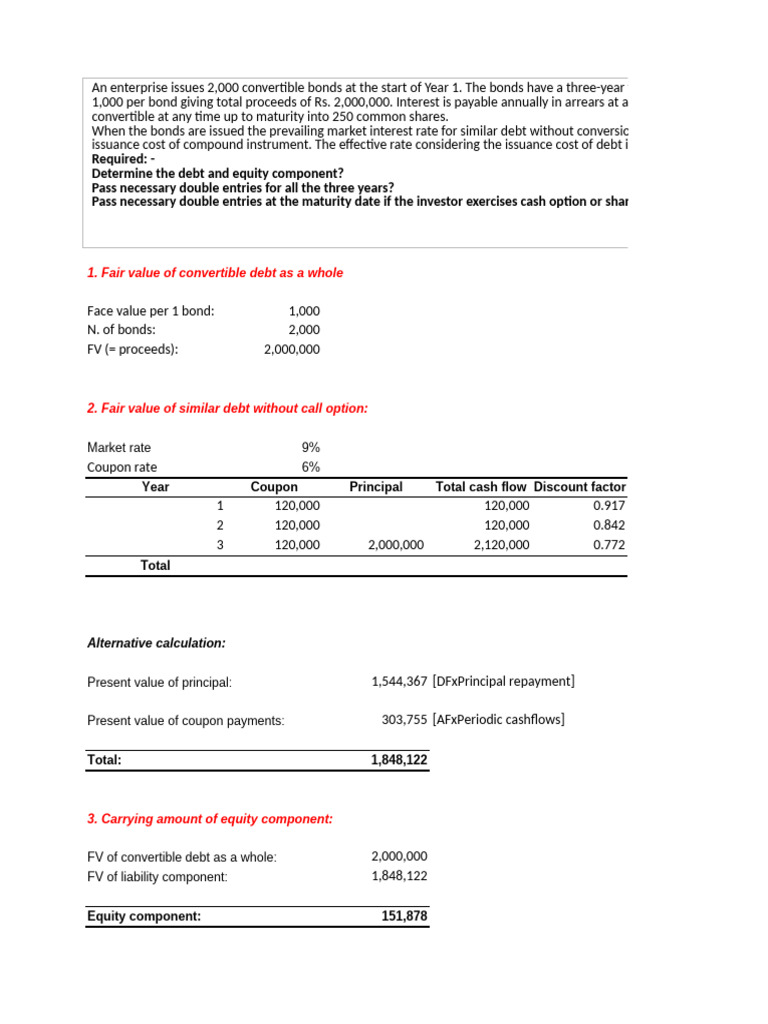 Fair Value Analysis of Convertible Debt | PDF | Debits And Credits ...