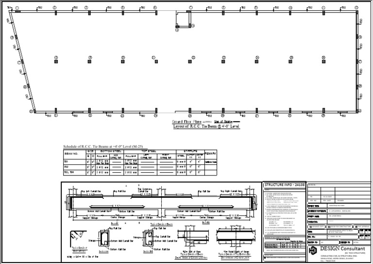 RCC Tie Beam Layout and Schedule | PDF | Beam (Structure) | Column