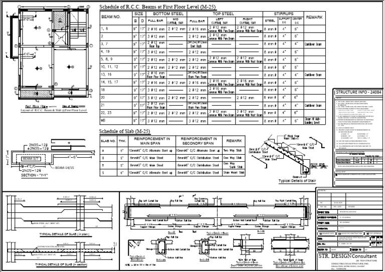 RCC Beam and Slab Details Guide | PDF | Beam (Structure) | Concrete