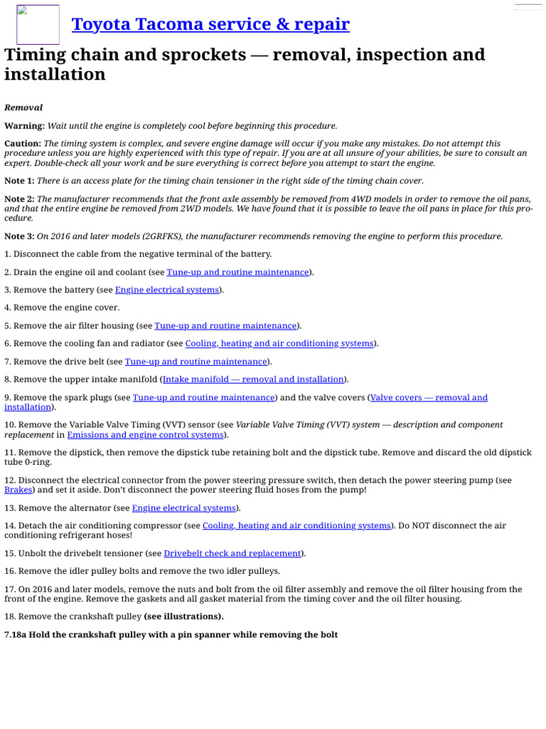 Tacoma V6 Timing Chain Guide | PDF | Internal Combustion Engine ...