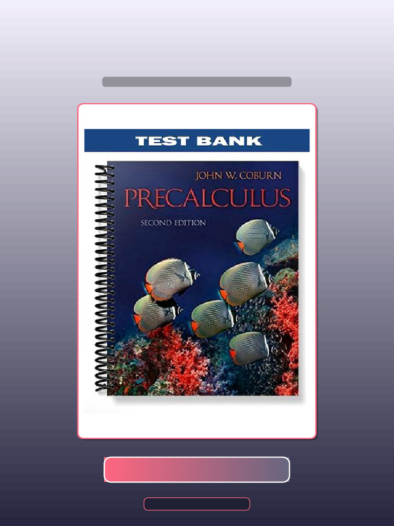Precalculus 2nd Edition by John Coburn Test Bank | PDF | Equations ...