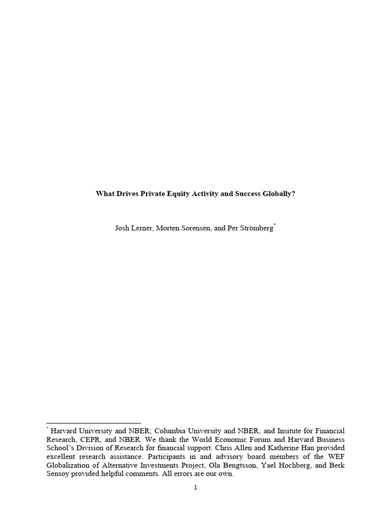 Lernersorensenstrombergwp 2009 | PDF | Private Equity | Leveraged Buyout