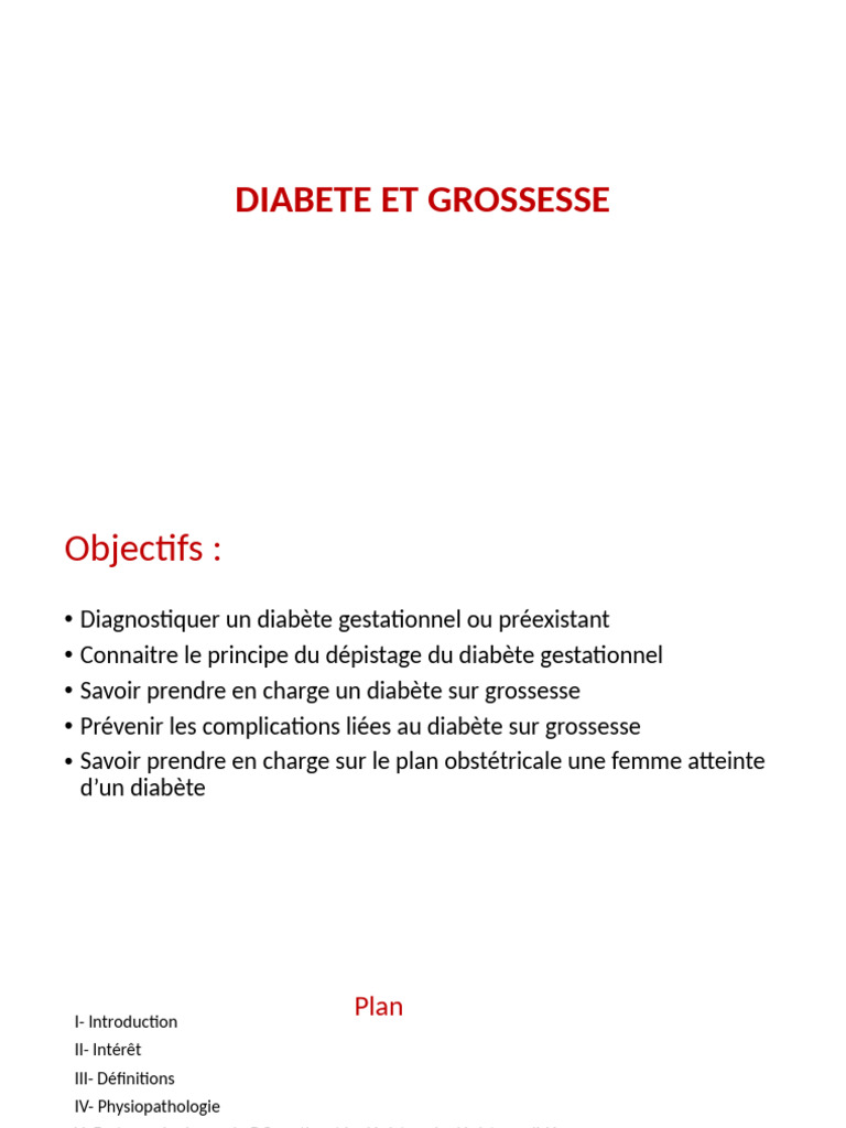 Diabète et grossesse : dépistage et prise en charge | PDF | Diabète ...
