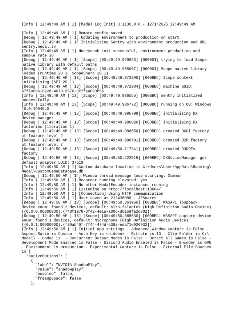 Medal Log Initialization Report | PDF | Graphics Processing Unit ...