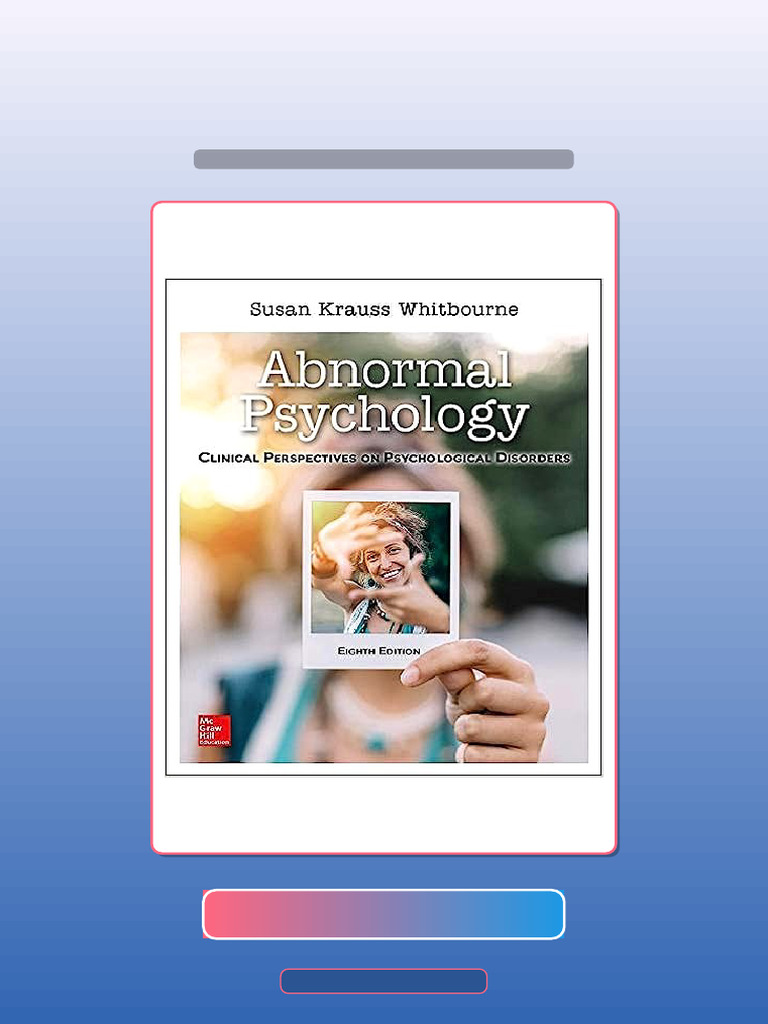 Abnormal Psychology Clinical Perspectives On Psychological Disorders ...