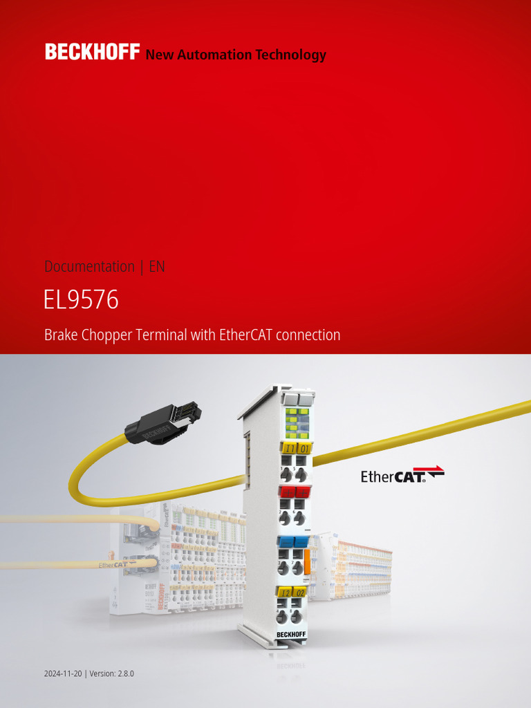 Beckhoff EL9576 Brake CHopper Terminal With EtherCAT Connection | PDF ...