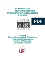 PROGRAMA Master Universitario en Psicoterapia Relacional. Universidad de Sevilla