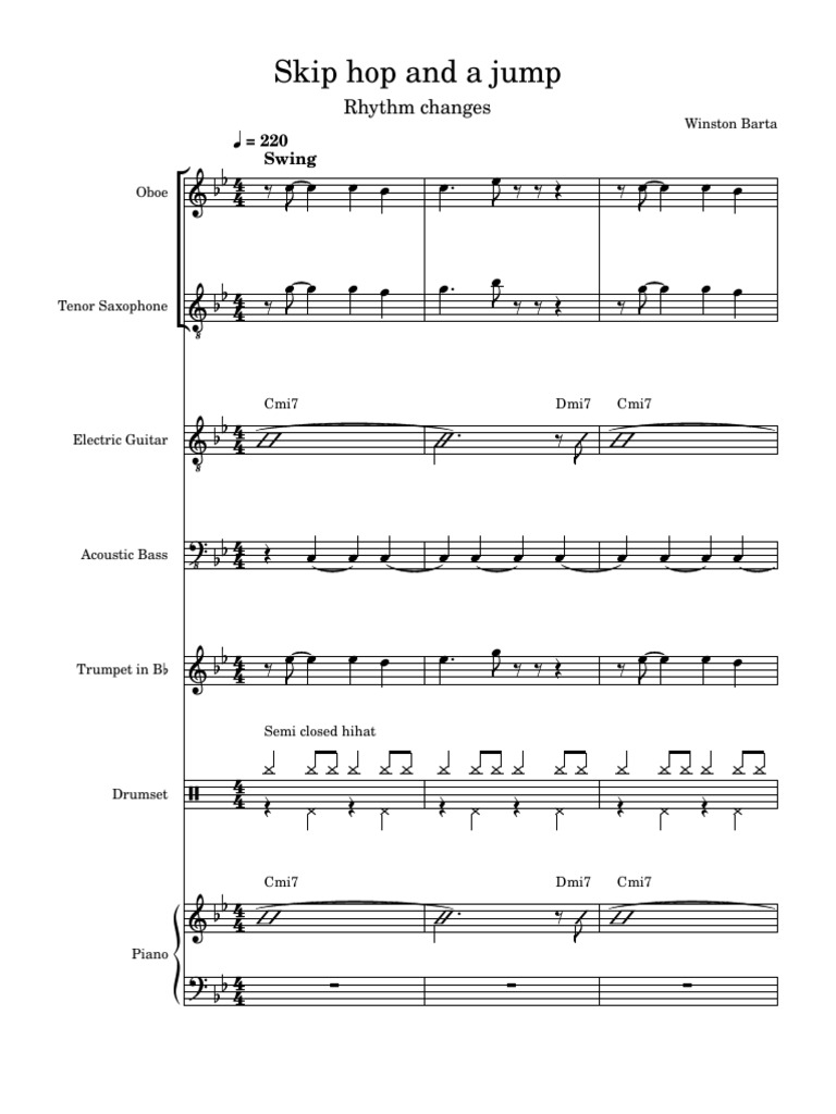 Jazz Composition for Oboe and Band | PDF | Popular Music | European ...