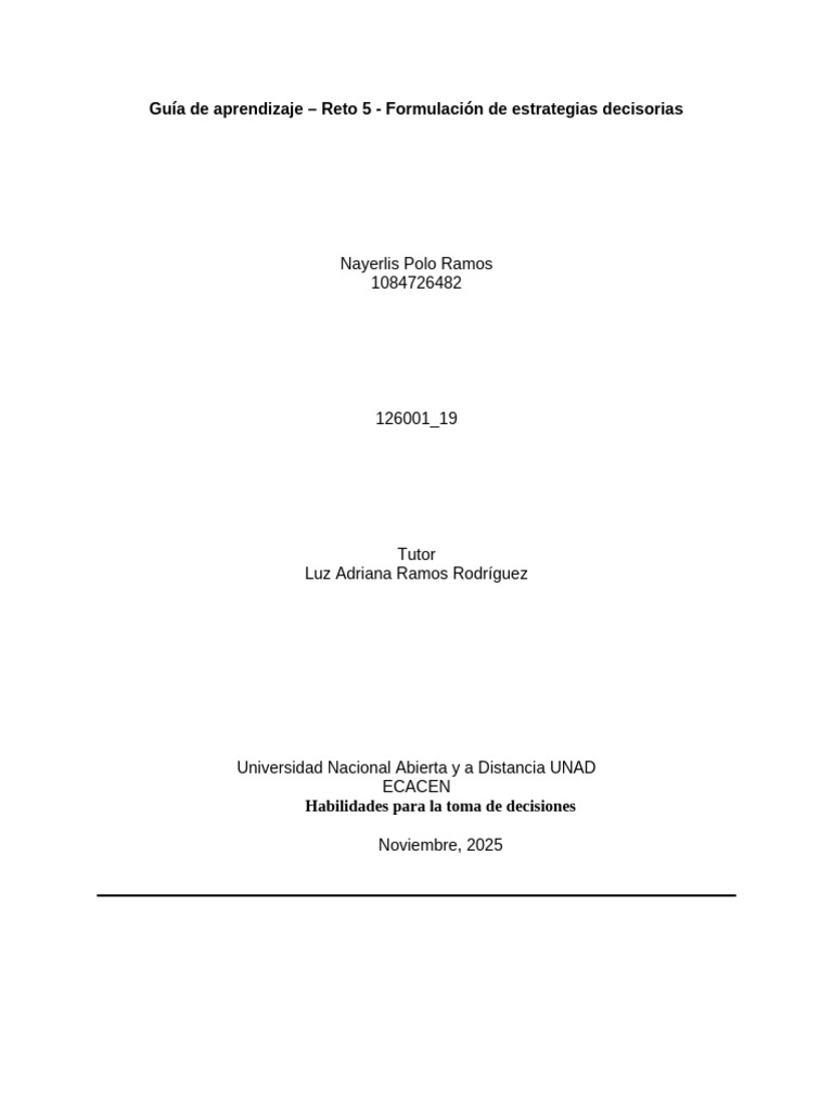 Habilidades para La Toma de Decisiones Fase5 | PDF