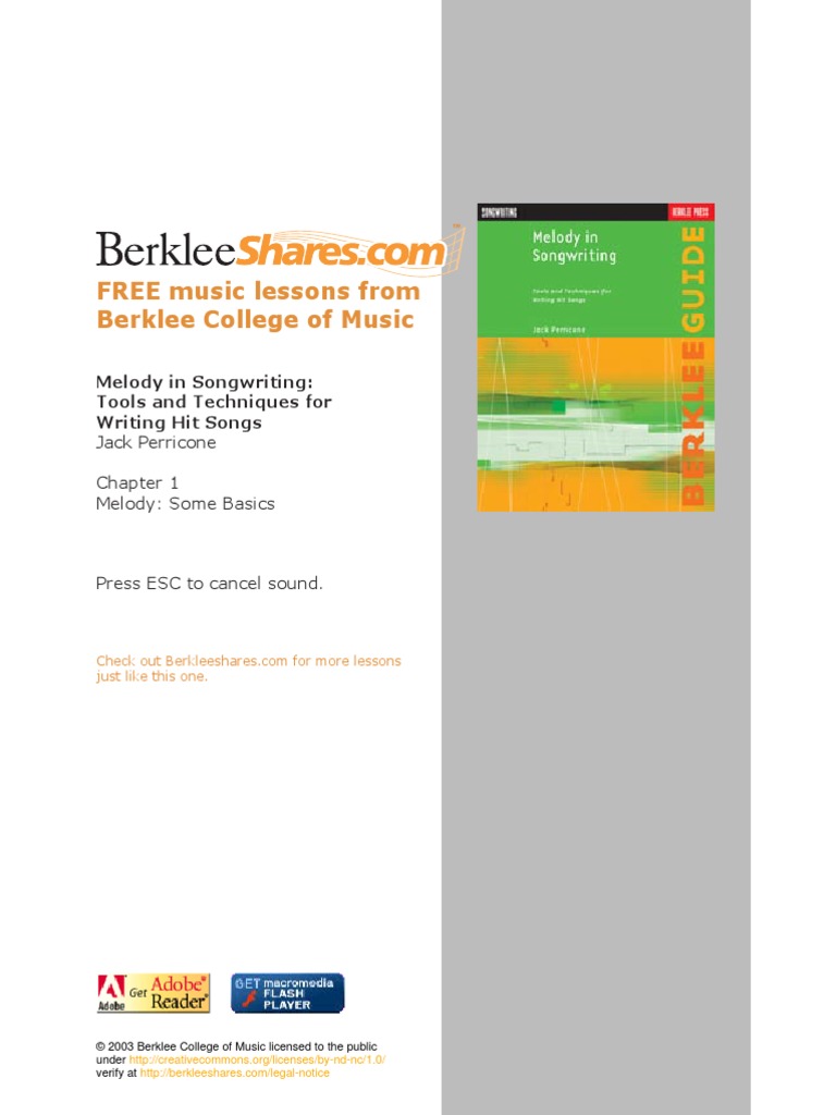Berklee College Of Music Tools An Techniques For Writing - 